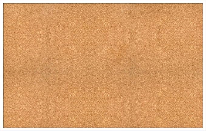 Amanti Art Natural Cork Board for Wall, 35x55 Vision Board with White Frame, Oversize Corkboard Office Decor for Home Organization, Modern Corkboard Pinboard to Display Items for Home Organization in