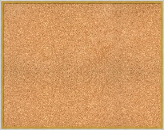 Amanti Art Natural Cork Board for Wall, 31x39 Vision Board with White Frame, X-Large Corkboard Office Decor for Home Organization, Modern Corkboard Pinboard to Display Items for Home Organization in