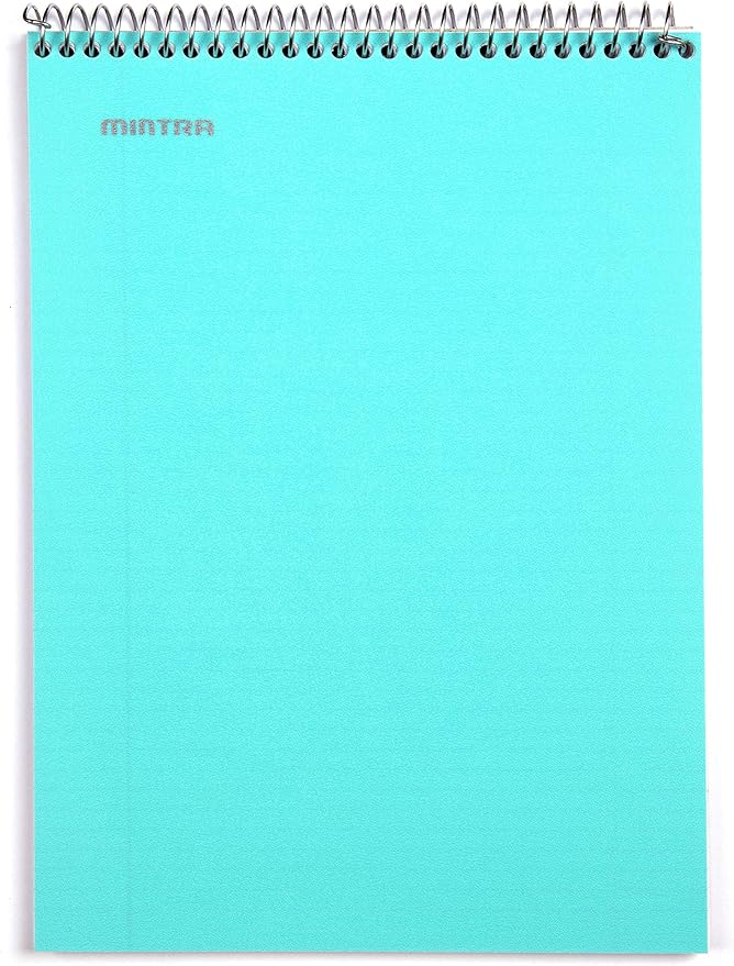 Mintra Office TOP BOUND Durable Spiral Notebooks (Teal, Purple, White, College Ruled 3pk)