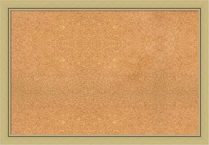 Amanti Art Natural Cork Board for Wall, 27x39 Vision Board with Gold Frame, Large Corkboard Office Decor for Home Organization, Casual Corkboard Pinboard to display items for home organization