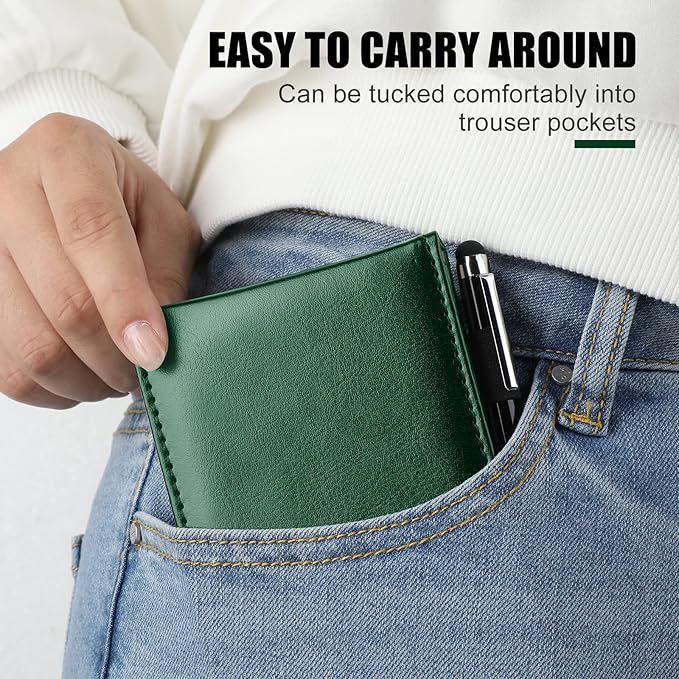 Outus 10 Pcs Pocket Notebook with Pen Set Included Mini Pocket Notepad Holder with 50 Lined Sheets, Metal Pen, 8 Pcs 3 x 5 Inch Memo Book Refills, 30 Lined Paper Per Note Pad (Green)