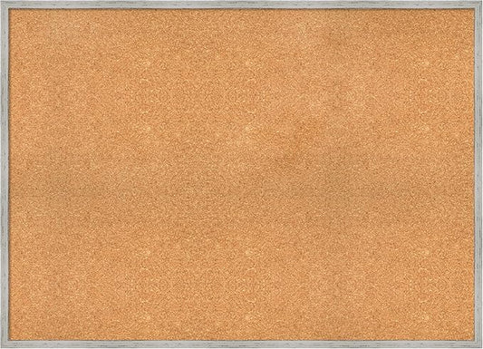 Amanti Art Natural Cork Board for Wall, 31x43 Vision Board with White Frame, Oversize Corkboard Office Decor for Home Organization, Cottage Corkboard Pinboard to Display Items for Home Organization