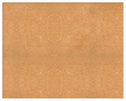 Amanti Art Natural Cork Board for Wall, 33x41 Vision Board with White Frame, X-Large Corkboard Office Decor for Home Organization, Modern Corkboard Pinboard to Display Items for Home Organization in