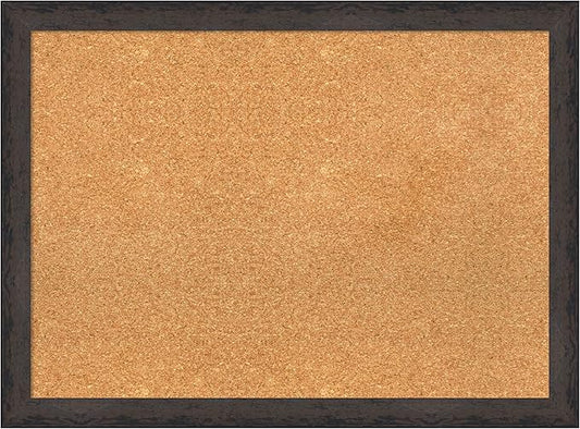 Amanti Art Natural Cork Board for Wall, 23x31 Vision Board with Black Wood Frame, Medium Corkboard Office Decor for Home Organization, Modern Contemporary Corkboard Pinboard to display items for home