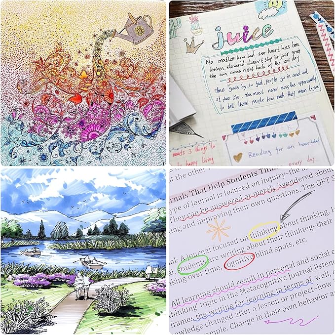 [24 Colors] 05 Micro, Fineliner Pen Set Ink, Fine Point Pen,Multi-liner, Sketching, Anime,Artist Illustrating/Technical Drawing, Office Documents…