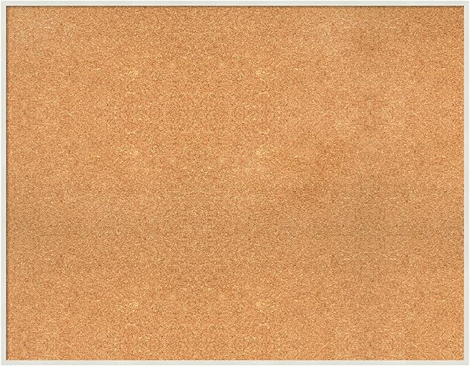 Amanti Art Natural Cork Board for Wall, 29x37 Vision Board with White Frame, Large Corkboard Office Decor for Home Organization, Modern Corkboard Pinboard to Display Items for Home Organization in