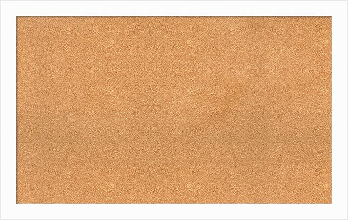 Amanti Art Natural Cork Board for Wall, 27x43 Vision Board with White Frame, Large Corkboard Office Decor for Home Organization, Casual Corkboard Pinboard to Display Items for Home Organization in