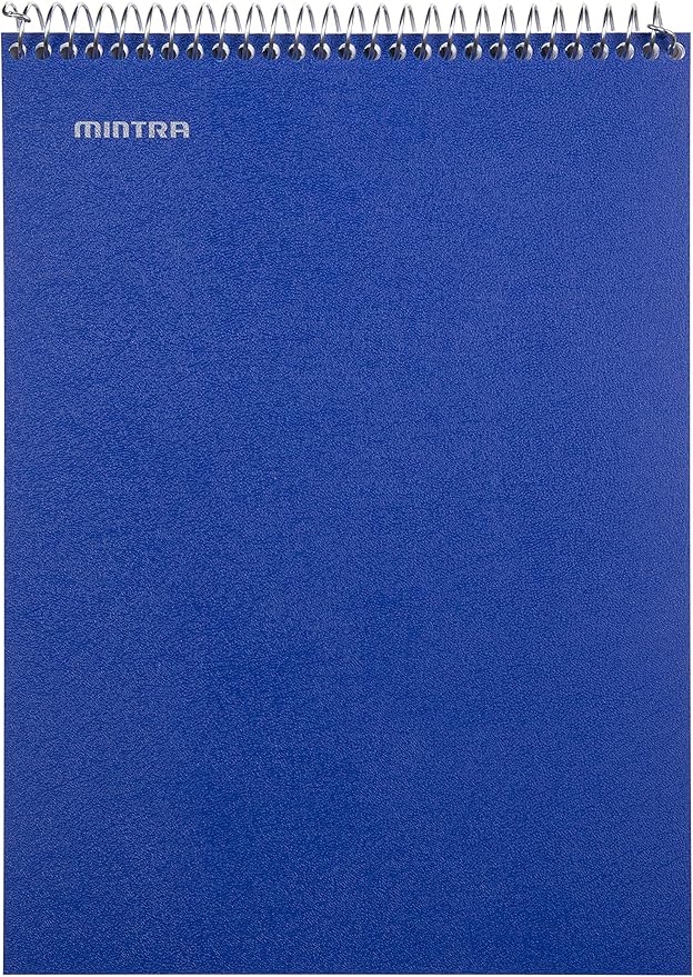 Mintra Office TOP BOUND Durable Spiral Notebooks (Blue, College Ruled 3pk)